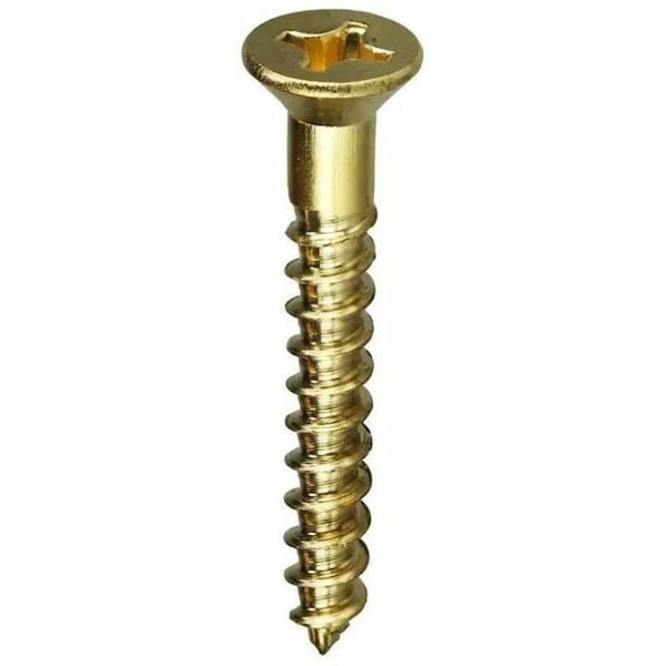 Dottie Wood Screw, #10, 2-4/5 in, Plain Brass Flat Head Phillips Drive, 100 PK PHFWB1034 - main