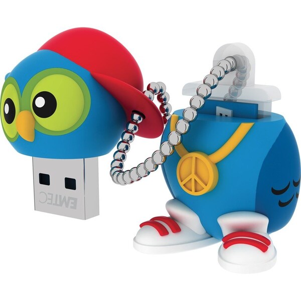 Emtec USB2.0 M341 8GB DJ Owl - 8 GB - USB 2.0 - 15 MB/s Read Speed - 5 MB/s Write Speed ECMMD8GM341 - main