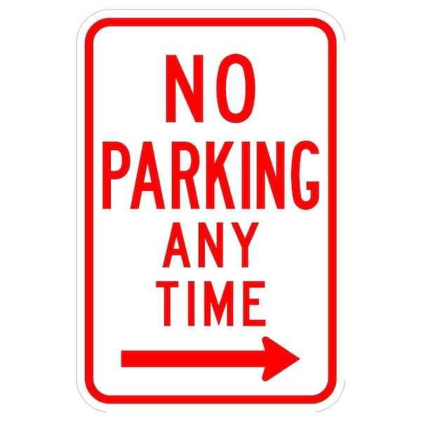 Sign Solutions Usa Parking Sign, 12 in W, Aluminum Sign, White DCS06DWT1218CUS00136 - main
