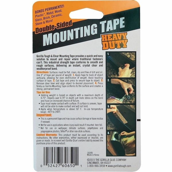 Gorilla Glue Heavy Duty Mounting Tape, Black GOR6055002 - main