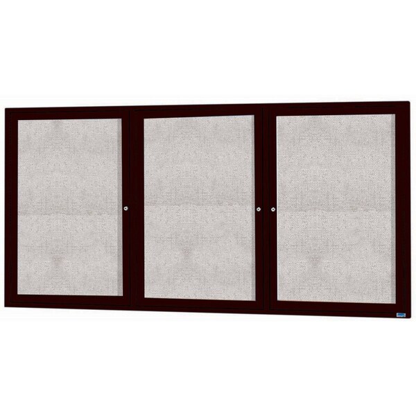 Aarco Outdoor Illuminated Enclosed Bulletin Board w/ Al Frame, Powder Coated Black, 36''Hx72''W ODCC3672-3RIBK - main