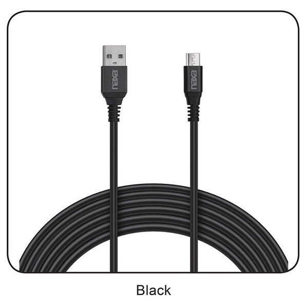 Naxa 3 Ft. Fast Charge and Sync Round Micro USB Cable-BLACK NAC-300-3FBLACK - main