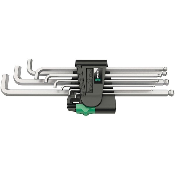 Wera 950/9 Hex-Plus 4 L-key set, metric, chrome-plated, 9 pieces 5073594001 - main