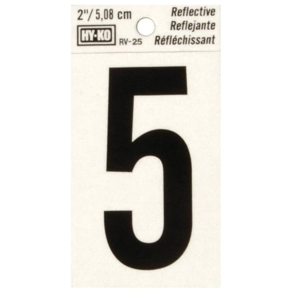 Hy-Ko Number House 5 2In Refl Blk RV-25/5 - main