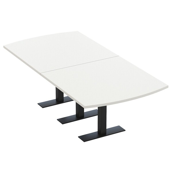 Skutchi Designs 8ft Arc Rectangle Conference Table With Power | Harmony Series | Person Meeting Room Table HAR-AREC-48X96-T.BK-W960-NA - main