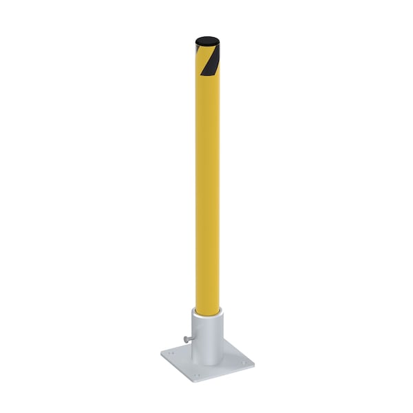 Vestil Steel Removable Pipe Safety Bollard 24 In x 1-3/4 In Yellow BOL-R-24-2 - main