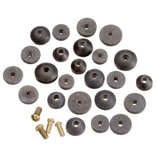 Plumb Pak Faucet Washer Assortment, Brass/Rubber, For: Sink and
