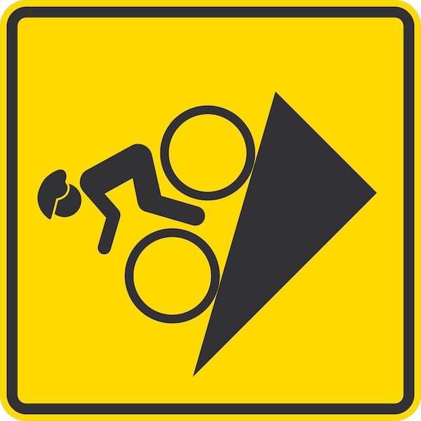 Lyle Bike Trail (With Man Riding Bike Symbol), 24x24, High Intensity Prismatic, Yellow G-13218-HI_24x24 - main