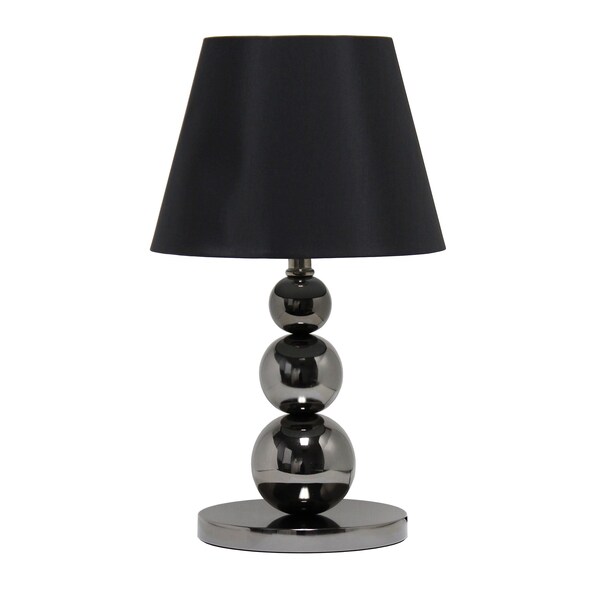 Homeroots 19" Black Metal Round Table Lamp With Black Drum Shade 642989 - main