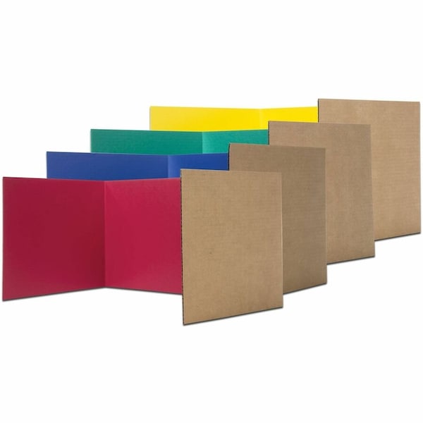 Flipside Corrugated Study Carrels, 12in x 48in, Assorted Colors, PK24 60045 - main