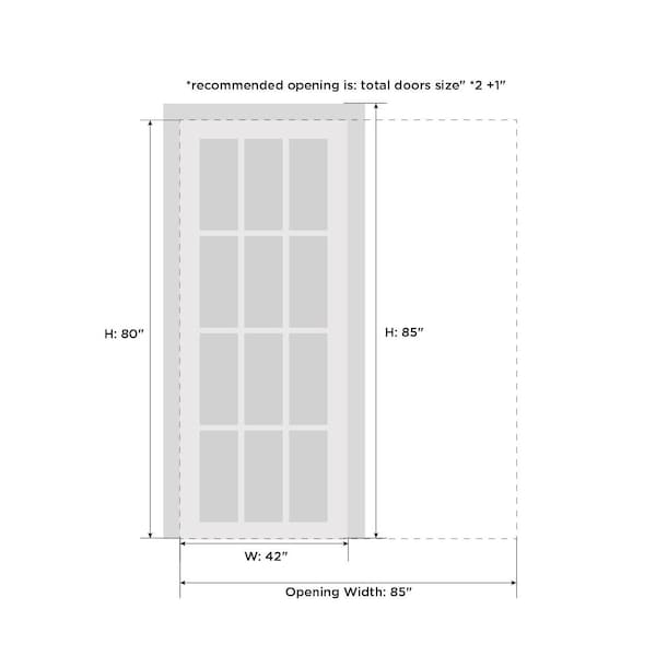 Sartodoors Sliding French Pocket Door with, Planum 0010 White Silk, Kit Trims Rail Hardware, Solid Wood Interi PLANUM0010PD-WS-42 - main
