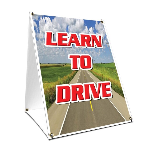 Signmission Learn To Drive, 36 Inch x 24 Inch A-frame Yard Sign, Plastic Sign SBC-2436-Learn To Drive - main