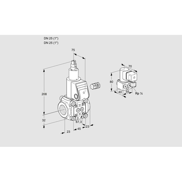 Honeywell Kromschroder Gas Solenoid Valve - VAS125R/LW, Auto Shut-Off, 500 mbar, IP65 Rated KS88017985 - main