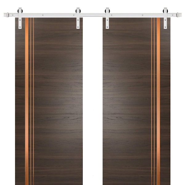 Sartodoors Sturdy Double Barn Door with Hardware Planum 1010 56x80 (2* 28x80) Solid Core Modern Interior PLANUM1010DB-S-CA-56 x 80 (2* 28x80) - main