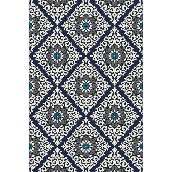 Backyard Bungalow San Miguel 6 ' 6''x9 ' 6'' Medallion in Diamond Plush Outdoor Rug 2330PN71DB.084 - main