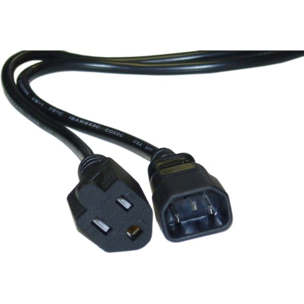 Cable Wholesale Power Cord Adapter, Plug Converter, 5-15R, C14, 6 ft., Black 10W1-05206 - main