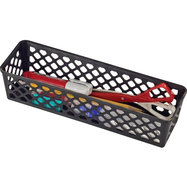 Oic Plastic Supply Basket, Black, 3PK OIC26200 - main