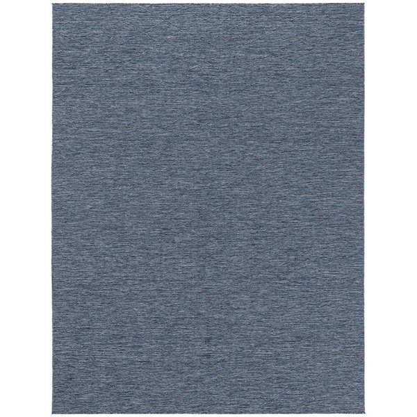 Homeroots 9' X 12' Navy Blue And Ivory Geometric Indoor Outdoor Area Rug 551543 - main