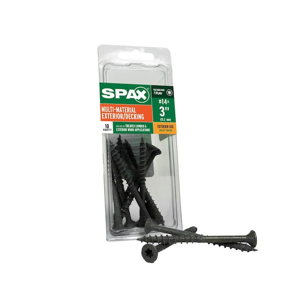 Spax #14 x 3 in Exterior Wood Deck Screws Construction Flat Head T-Star Plus, 10PK 4191670600752 - main