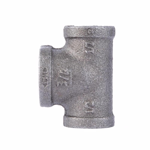 B & K 1/2 in. FIP X 1/2 in. D FIP 3/4 in. D FIP Black Malleable Iron Reducing Tee 310RT-121234 - main