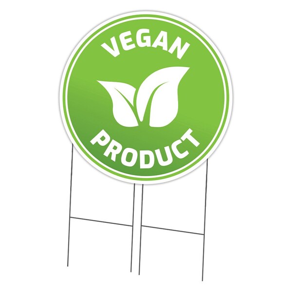 Signmission Farmers Market Vegan Double Sided Corrugated Plastic Circle Yard Sign, C-36-CIR-DS-WS-Vegan C-36-CIR-DS-WS-Vegan - main