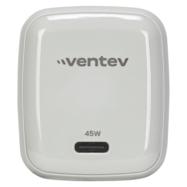 Ventev Ultrafast Gan Mini 45w Wall Charger And 5a Usb C To Usb C Cable, White WC45-CC264928 - main