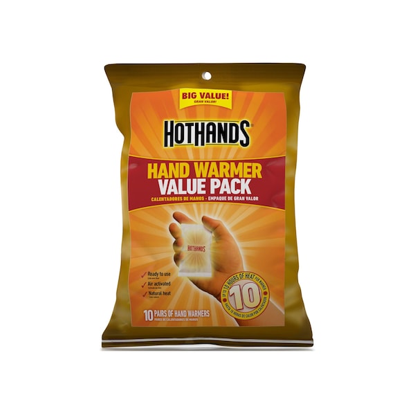 Hothands Hand Warmer, Up to 10 hr, Air-Activated, 135 Degrees F Avg. Temp., 10 PK H163190 - main