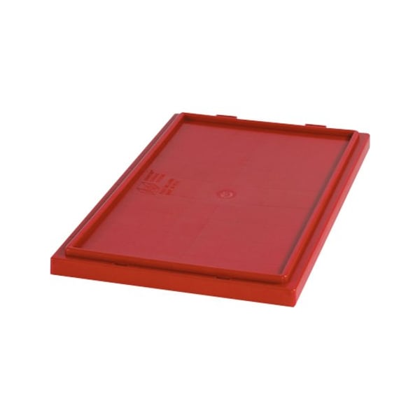Partners Brand Red Plastic Lid, Stack/Nest, 20 7/8x18 1/4", Red, PK3, 3 PK BINS157 - main