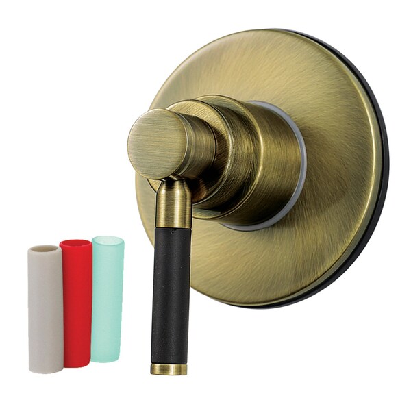 Kingston Brass Single-Handle Three-Way Diverter Valve with Round Trim Kit, Antique Brass KS3033DKL - main