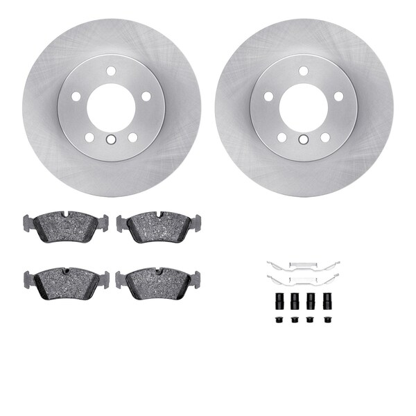 Dynamic Friction Co DFC Rotors with EURO 5000 Ceramic Brake Pads includes Hardware 6612-31173 - main