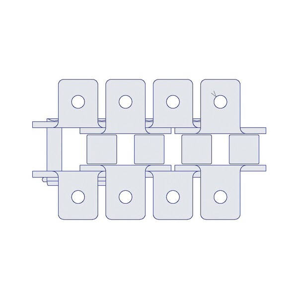Hkk Chain HKK Riveted Single Pitch Standard w/K-1 Att on Every P, 5/8 P, .4 Dia x 3/8 W RC050RK1EV - main