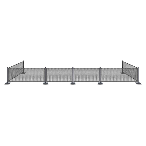 Factory 2U Commercial Patio Gray Aluminum Bar Restaurant Fence Kit, 41ft L, 34in H, Flexible Layout, Powdercoat w/ UV Topcoat 805680 - main