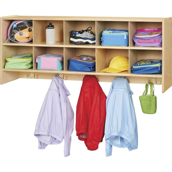 Jonti-Craft Young Time 10 Section Wall Mount Coat Locker 7104YT - main