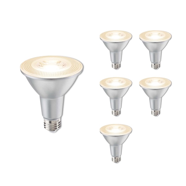 Bulbrite 75-Watt Equivalent Dimmable Flood PAR30LN Medium E26 LED Light Bulb, 2700K, 6PK 861780 - main