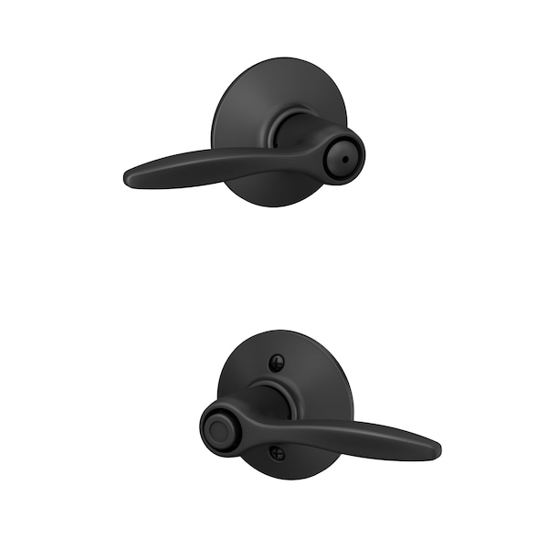 Schlage Residential Delfayo Lever Privacy Lock with 16080 Latch and 10027 Strike Matte Black Finish F40DEL622 - main