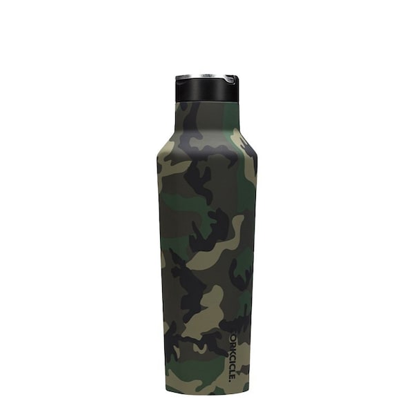 Corkcicle Classic Sport Canteen Series Water Bottle, 20 oz, Stainless Steel/Silicone, Woodland Camo, Insulated 2020PWC - main