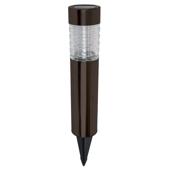 Boston Harbor Solar Bollard Light, NIMh Battery, AA Battery, 2Lamp, Metal and Glass Fixture, Bronze 26090 - main