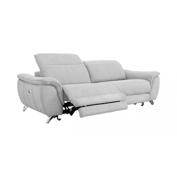 Homeroots 87in Gray And Silver Power Reclining Loveseat 489285 - main