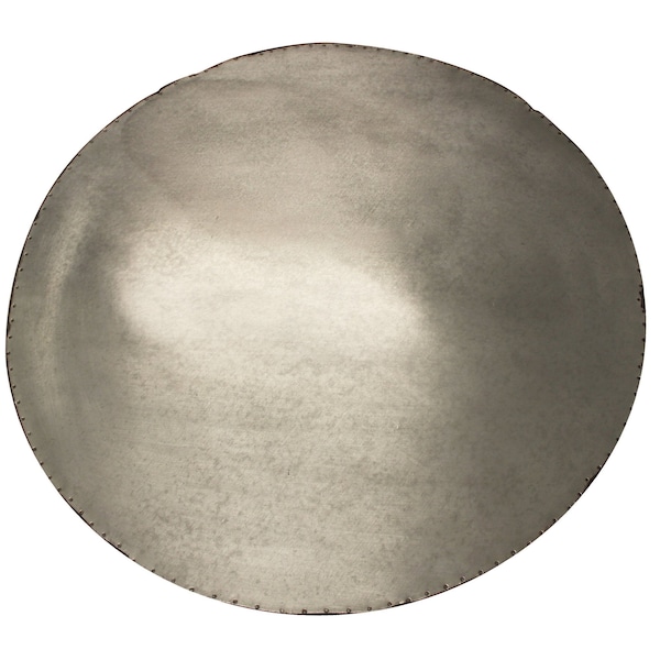 Homeroots 32" White and Natural Iron and Solid Wood Round Drum Coffee Table 488786 - main