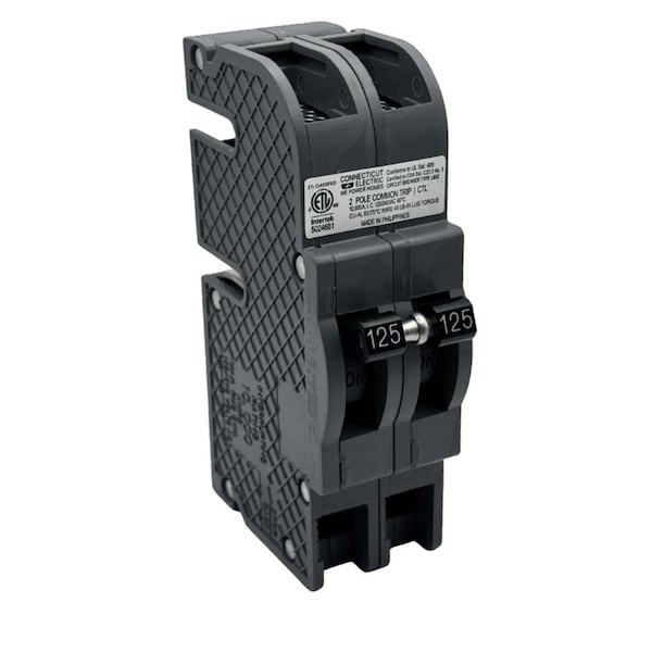 Connecticut Electric Miniature Circuit Breaker, QC Series, 125A, 2 Pole, 120/240V AC, 12kA at 120/240V AC UBIZ2125-1 - main