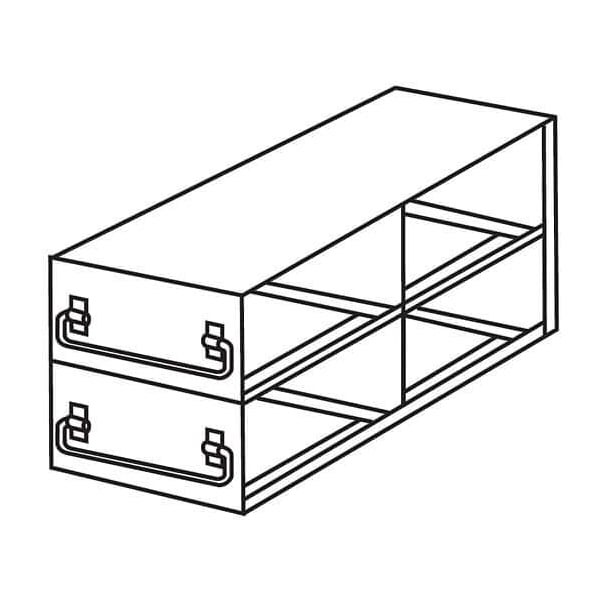 Cole Parmer Slide-Out Freezer Rack for 3inH Boxes, 4 Box Capacity, 2x2 Array, 11 x 5-1/2 x 6-7/16in H 247479 - main