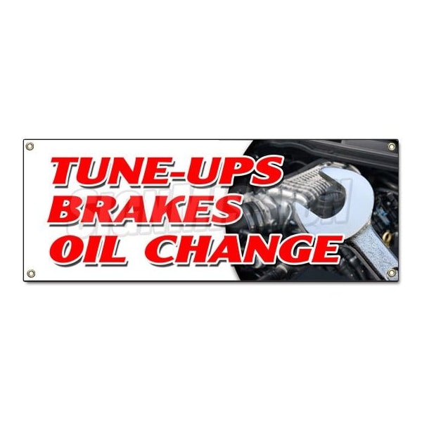 Signmission Tune Ups Brakes Oil Chan, 18 Inch x 48 Inch, Banner B-Tune Ups Brakes Oil Chan - main