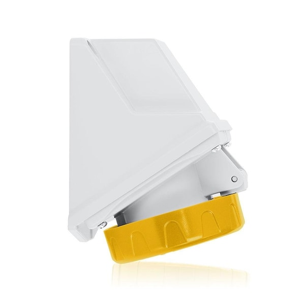 Leviton Pin & Sleeve Receptacle, 32 A, 100/130V AC, 2 Pole, Yellow W232-S4 - main