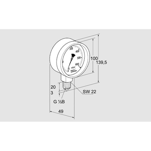 Honeywell Kromschroder Pressure Gauge 0-160 mbar KS03200124 - main