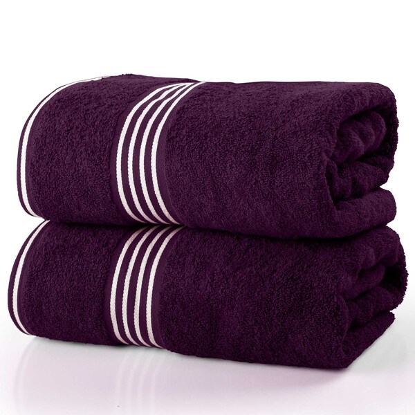Lavish Home Bath Towels 2PC 100% Cotton Towel Set Extra Large Quick Drying Bath Towels Absorbent Bath Sheets 67-0022-EBS - main