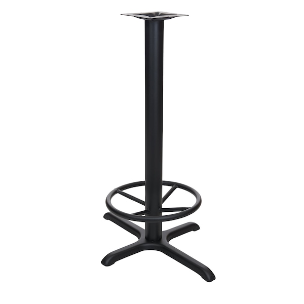 Bfm Seating Stamped Steel, 24 x 30 Cross Base, Bar Height with Foot-Ring, 3in Column, 7 7/8in Welded Top Plate STB-2430TFR - main