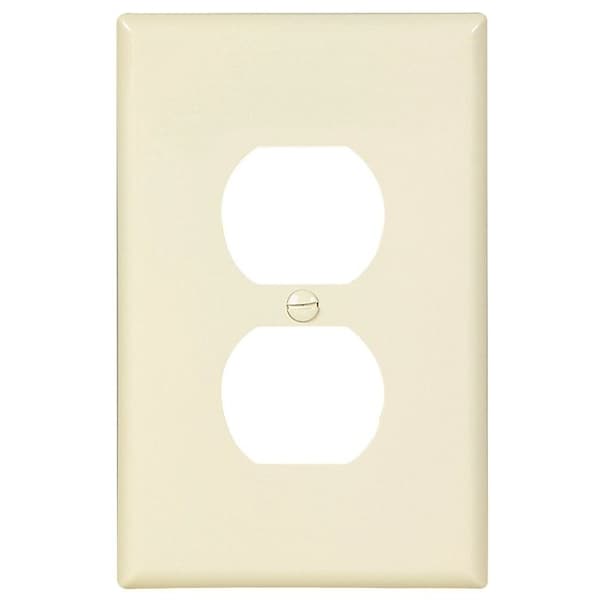 Eaton Wiring Devices Single and Duplex Receptacle Wallplate, 478 in L, 318 in W, 1 Gang, Polycarbonate PJ8LA - main