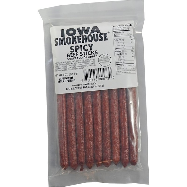 Iowa Smokehouse STICK BEEF SPICY 8OZ IS-BSS12 - main