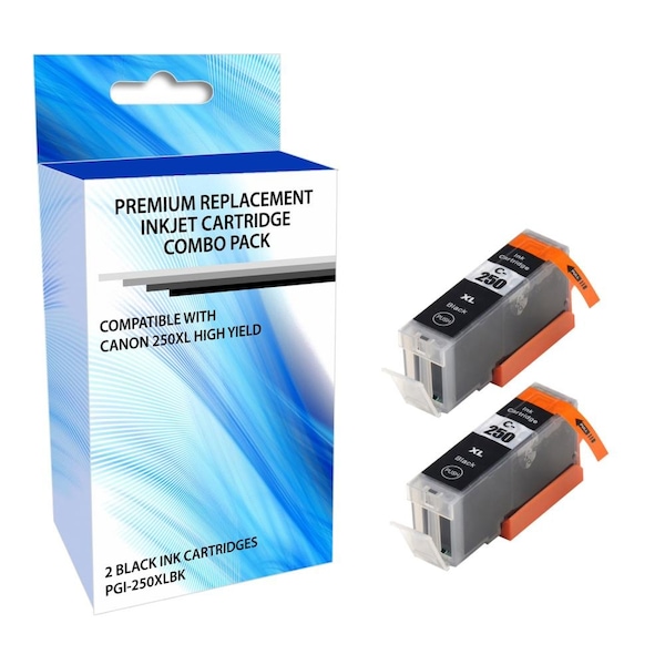 Premium Power Products Canon PGI-250XL High Yield Black Ink Cartridge 2 pack 6432B004-ER - main