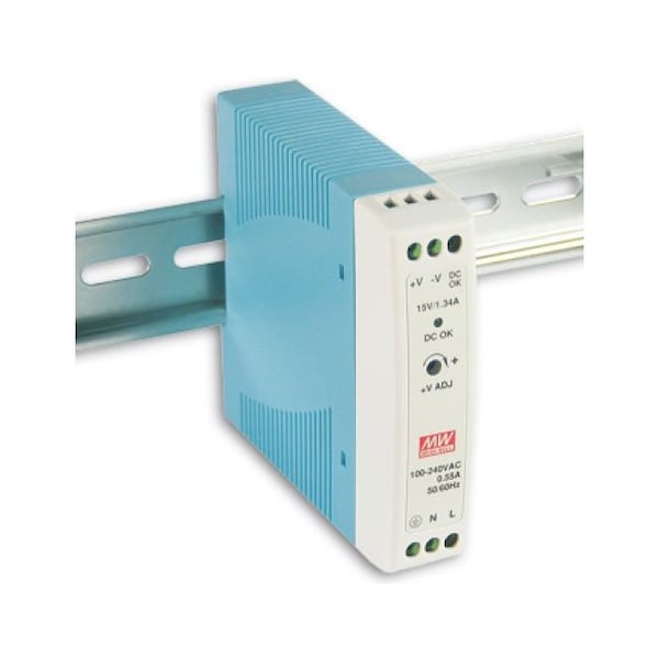 Meanwell Mean Well, Industrial AC/DC DIN Rail Power Supply Single Output 15V 1.34A 20W MDR-20-15 - main
